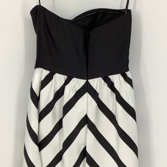 NEW! Alfred Sung Size 2 Strapless Sweetheart Stripe Dress Gown $242 msrp I24-8 - Picture 9 of 11